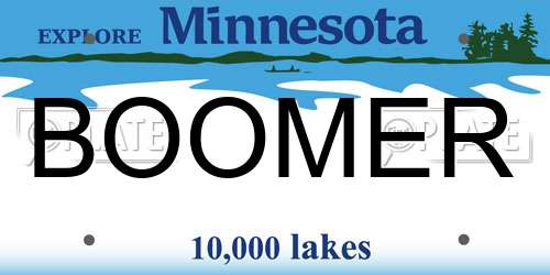 BOOMER Minnesota License Plate