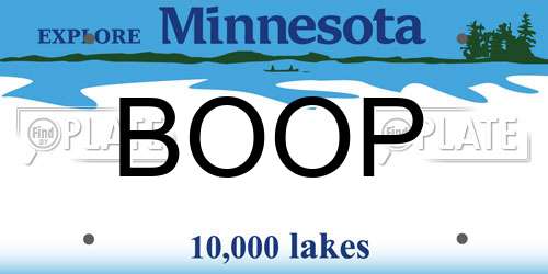 BOOP Minnesota License Plate