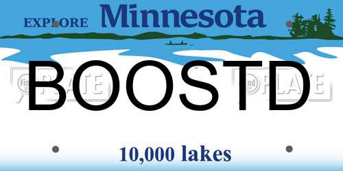 BOOSTD Minnesota License Plate