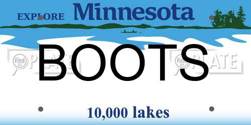 BOOTS Minnesota License Plate
