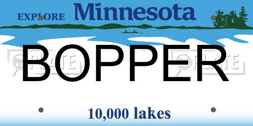 BOPPER Minnesota License Plate