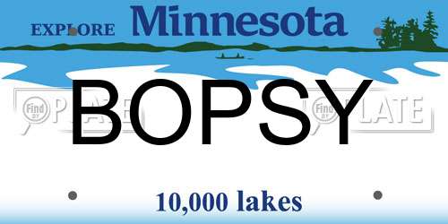 BOPSY Minnesota License Plate
