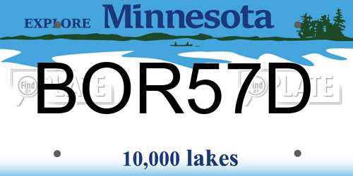 BOR57D Minnesota License Plate