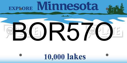 BOR57O Minnesota License Plate