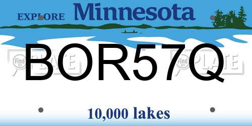 BOR57Q Minnesota License Plate