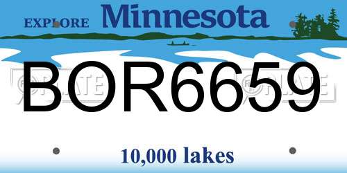 BOR6659 Minnesota License Plate