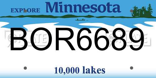 BOR6689 Minnesota License Plate
