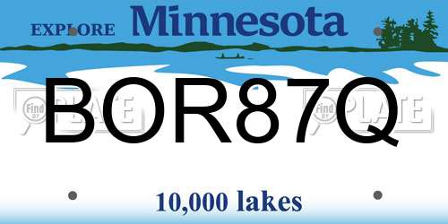 BOR87Q Minnesota License Plate