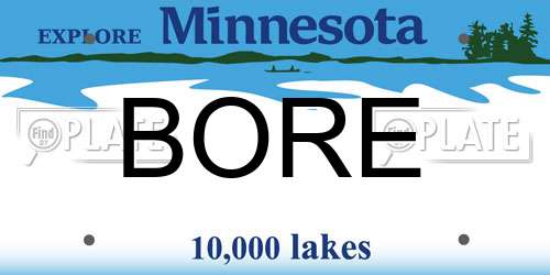 BORE Minnesota License Plate