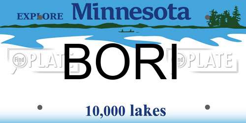 BORI Minnesota License Plate