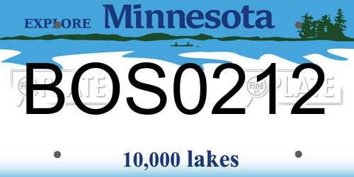 BOS0212 Minnesota License Plate