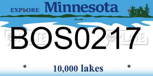BOS0217 Minnesota License Plate