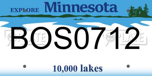 BOS0712 Minnesota License Plate