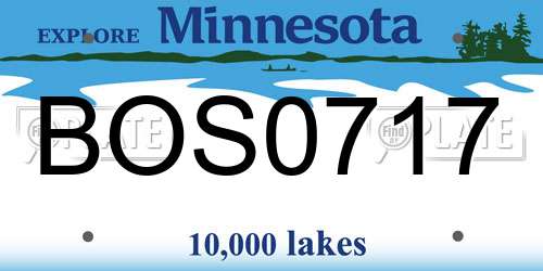 BOS0717 Minnesota License Plate