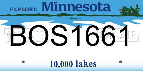 BOS1661 Minnesota License Plate