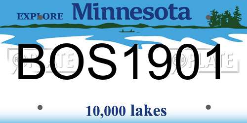 BOS1901 Minnesota License Plate