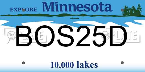 BOS25D Minnesota License Plate