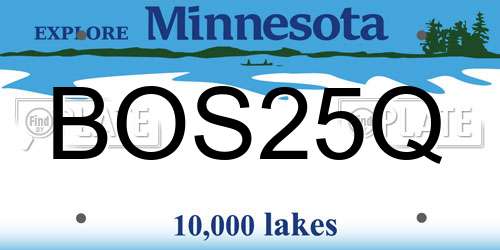 BOS25Q Minnesota License Plate