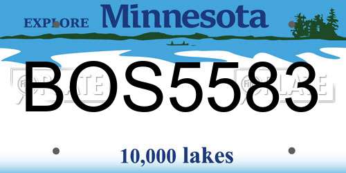 BOS5583 Minnesota License Plate