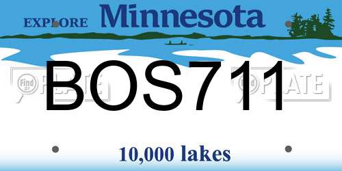 BOS711 Minnesota License Plate