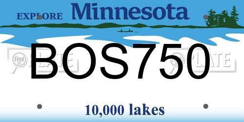 BOS750 Minnesota License Plate