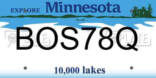 BOS78Q Minnesota License Plate