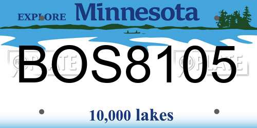 BOS8105 Minnesota License Plate