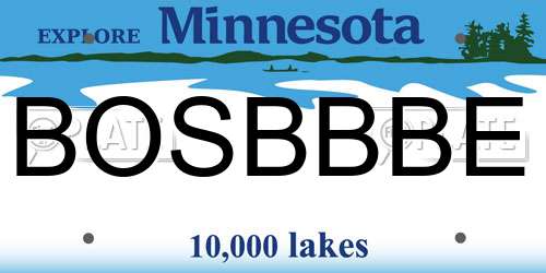 BOSBBBE Minnesota License Plate