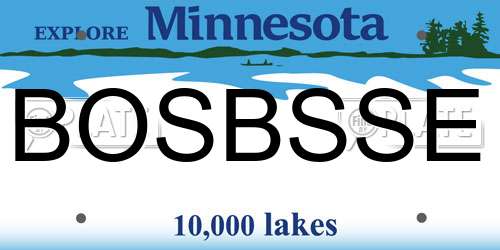 BOSBSSE Minnesota License Plate