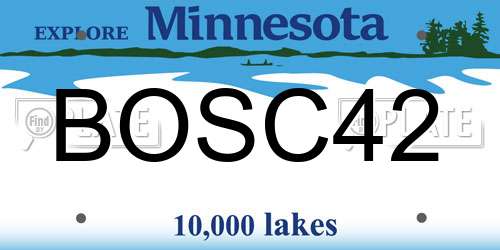 BOSC42 Minnesota License Plate