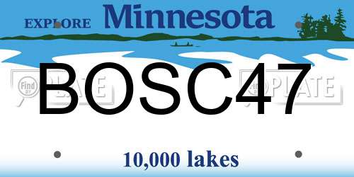 BOSC47 Minnesota License Plate