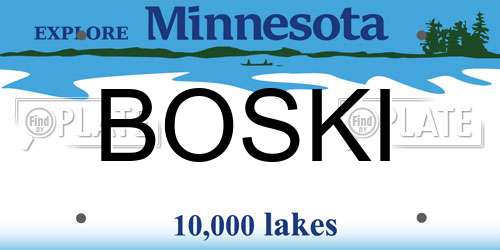 BOSKI Minnesota License Plate