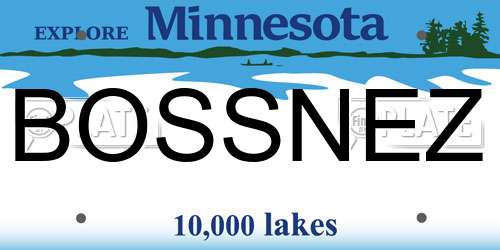 BOSSNEZ Minnesota License Plate