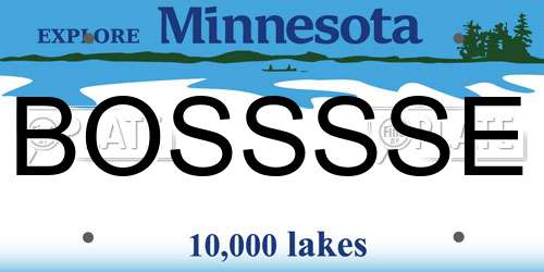 BOSSSSE Minnesota License Plate