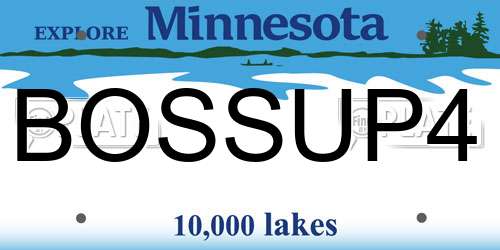 BOSSUP4 Minnesota License Plate