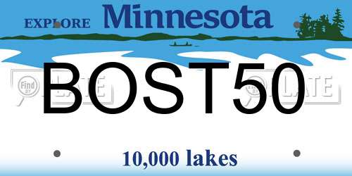 BOST50 Minnesota License Plate