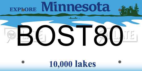 BOST80 Minnesota License Plate