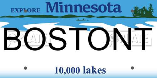 BOSTONT Minnesota License Plate