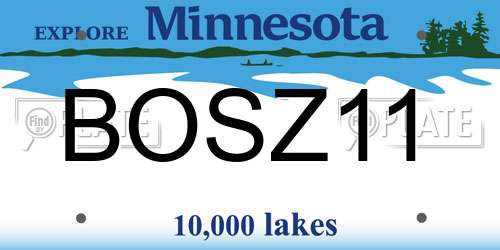 BOSZ11 Minnesota License Plate