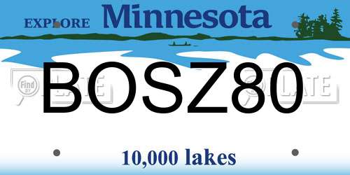 BOSZ80 Minnesota License Plate