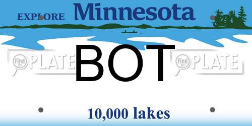 BOT Minnesota License Plate