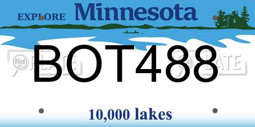 BOT488 Minnesota License Plate