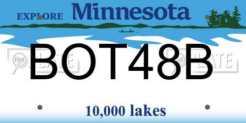 BOT48B Minnesota License Plate