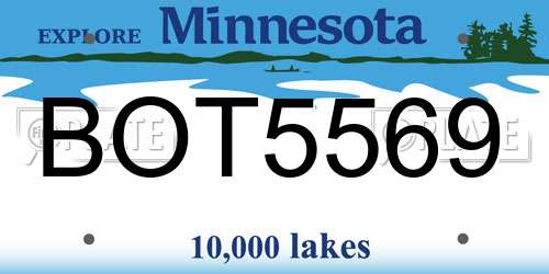 BOT5569 Minnesota License Plate