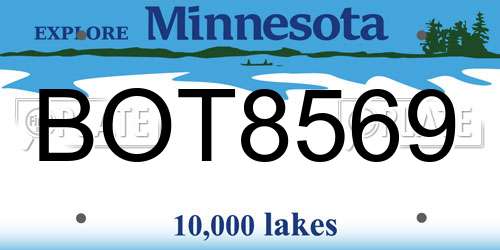 BOT8569 Minnesota License Plate