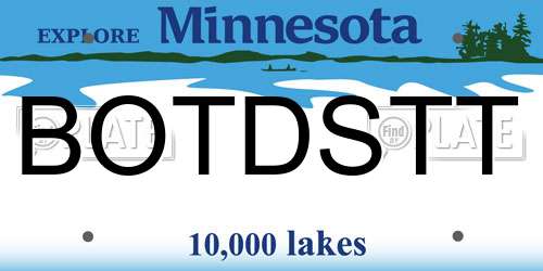 BOTDSTT Minnesota License Plate