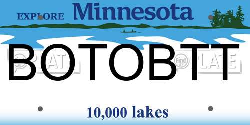 BOTOBTT Minnesota License Plate