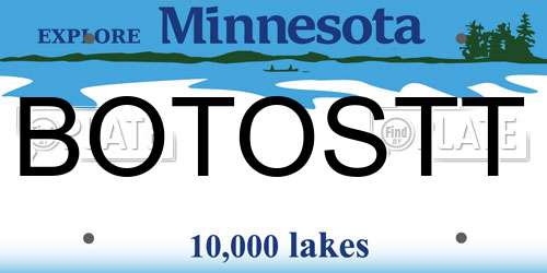 BOTOSTT Minnesota License Plate