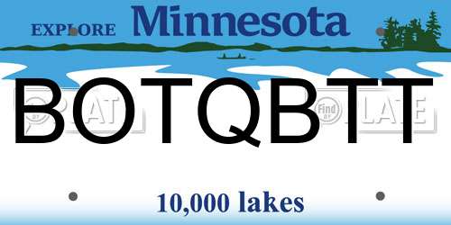 BOTQBTT Minnesota License Plate