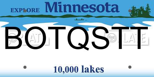 BOTQSTT Minnesota License Plate